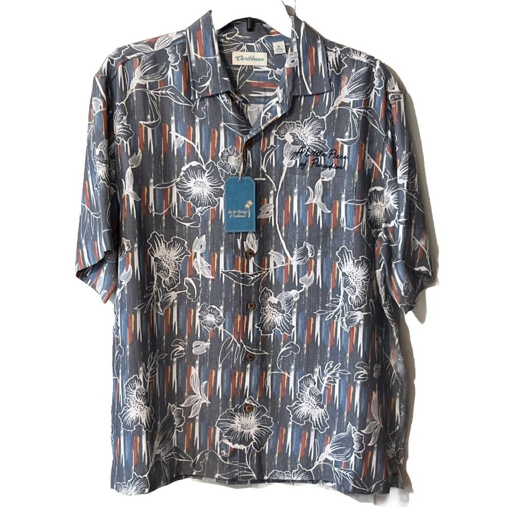CARIBBEAN Hawaiian Tropical Shirt "LITTLE PIECE OF PARADISE" Men’s XL NWT